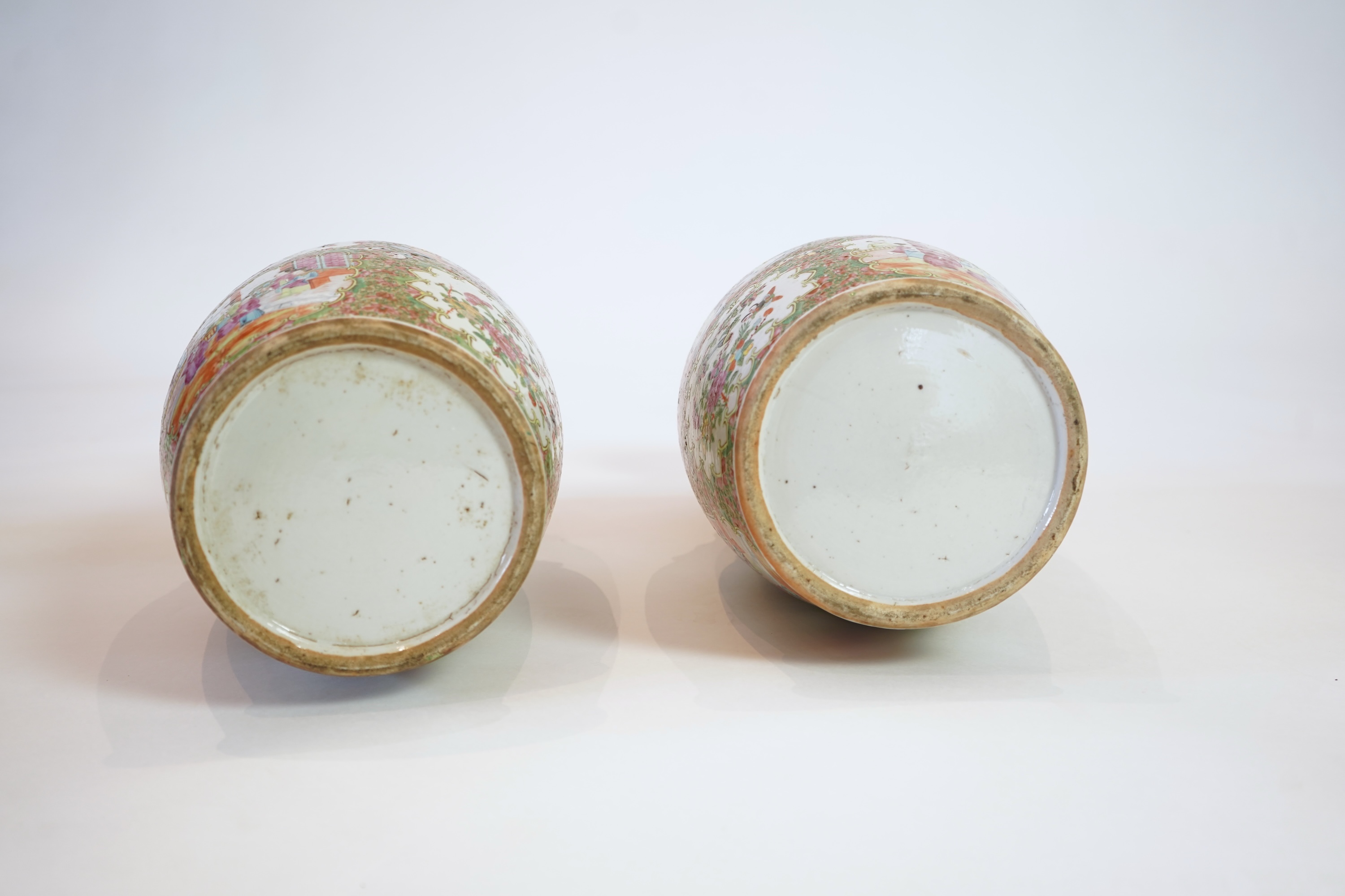 A pair of large Chinese famille rose vases, 19th century